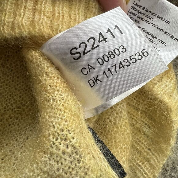 Holebrook Sweden Womens Sweater Jumper Yellow Crewneck Mohair Wool Lightweight M - Picture 7 of 7
